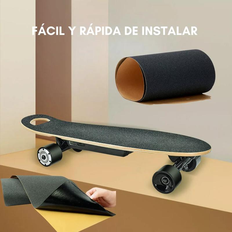 LIJA SKATE GRANO FINO ADHESIVA LAMINATES PATINETAS 32X9, NEGRO - 4