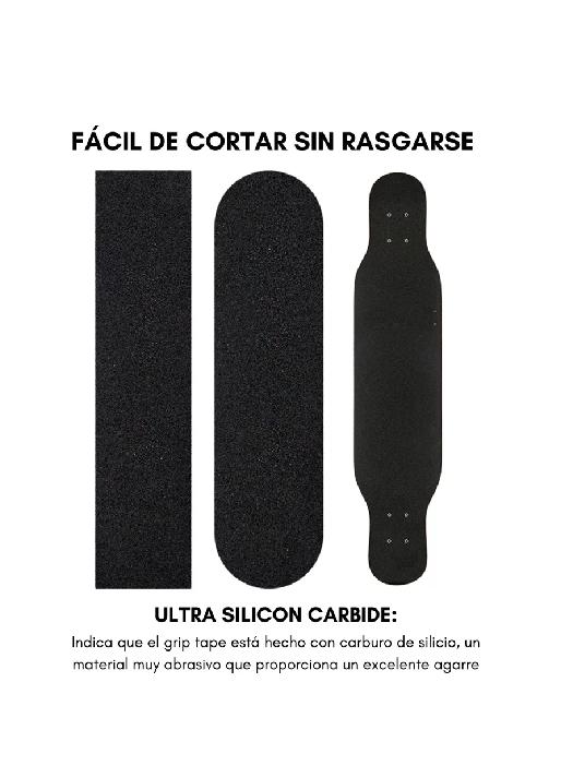 LIJA SKATE GRANO FINO ADHESIVA LAMINATES PATINETAS 32X9, NEGRO - 6