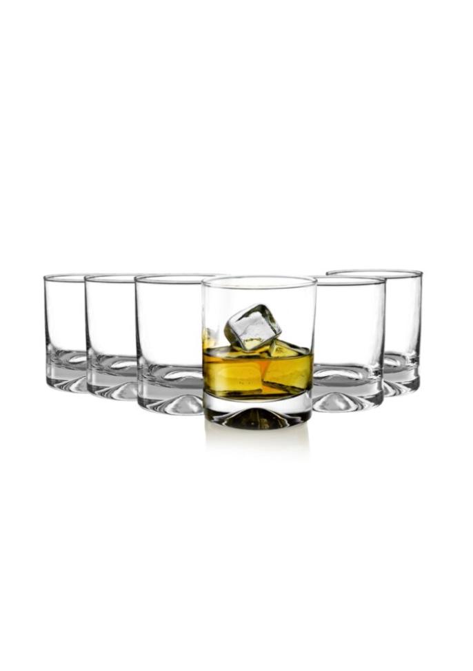 SET 6 VASOS WHISKY MANHATTAN BAJO CRISTAR VIDRIO - 6