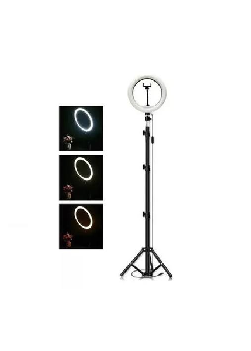 ANILLO ARO LUZ LED FOTOGRAFÍA 26 CM + TRÍPODE AJUSTABLE, ESTRUCTURA NEGRA - 5