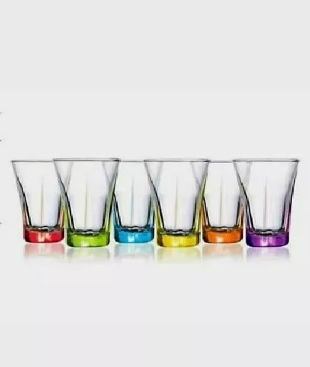 SET 6 VASOS SHOT TEQUILA CORTOS VIDRIO TRANSPARENTE - 4
