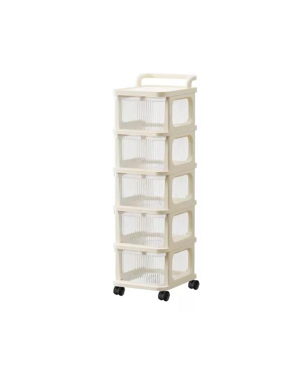 CARRITO ORGANIZADOR RUEDAS TIPO CÓMODA 5 CAJONES BEIGE - 1