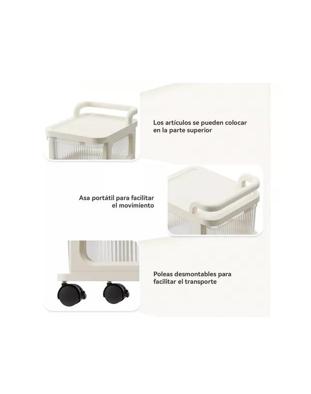 CARRITO ORGANIZADOR RUEDAS TIPO CÓMODA 5 CAJONES BEIGE - 2