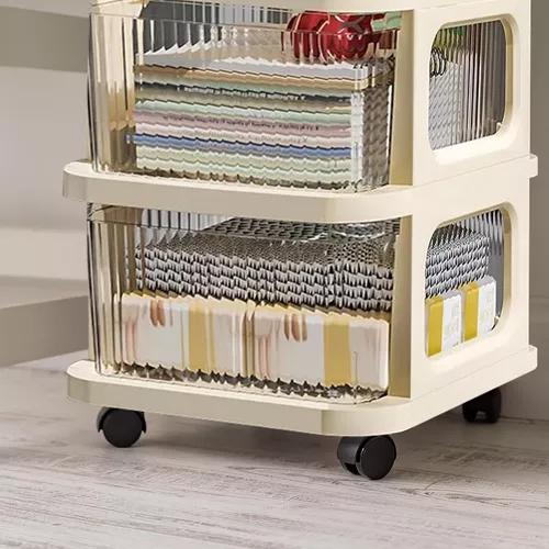 CARRITO ORGANIZADOR RUEDAS TIPO CÓMODA 5 CAJONES BEIGE - 6