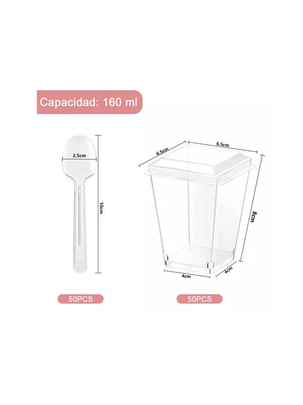 SET 100 VASOS SHOT POSTRES PLÁSTICO 160ML - 2