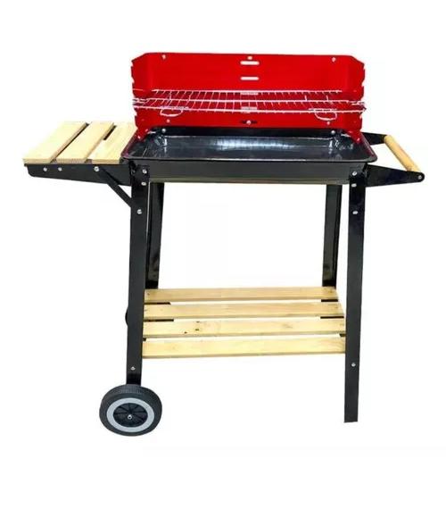 PARRILLA DE ASADO CON RUEDA Y REPISA 85X28X80CM - 1