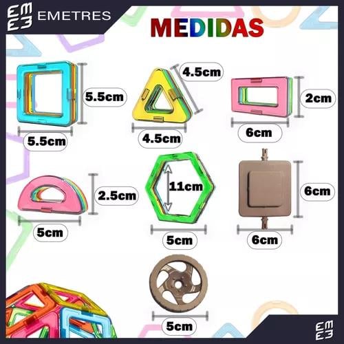BLOQUES MAGNÉTICOS DE CONSTRUCCIÓN DIDÁCTICOS, 84 PIEZAS ROSADAS - 2