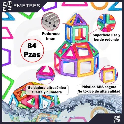 BLOQUES MAGNÉTICOS DE CONSTRUCCIÓN DIDÁCTICOS, 84 PIEZAS ROSADAS - 3