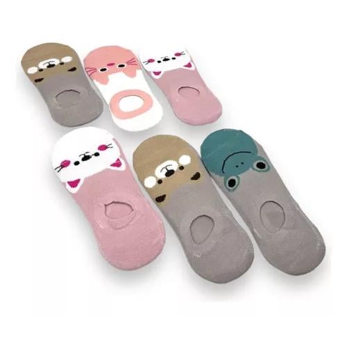 PACK DE 12 PARES DE CALCETINES PARA MUJER, TOBILLERAS, DISEÑOS DE ANIMALES - 2