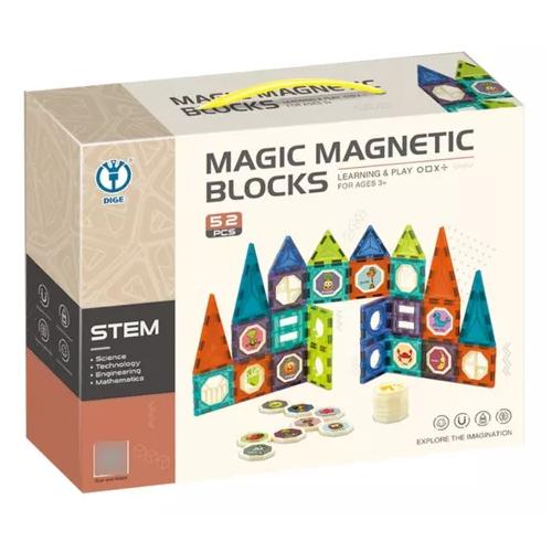 BLOQUE DE CONSTRUCCIÓN MAGNÉTICO CON BOLA, 52 PIEZAS MULTICOLOR - 1