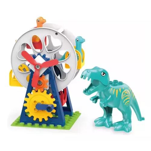 MESA DE JUEGOS DIDÁCTICA DE BLOQUES DE DINOSAURIOS 52 PIEZAS MULTICOLOR - 2