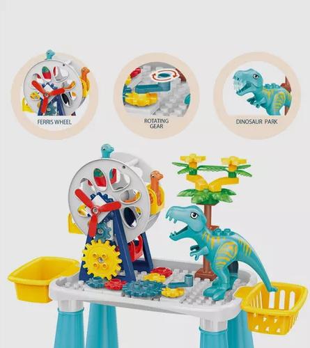 MESA DE JUEGOS DIDÁCTICA DE BLOQUES DE DINOSAURIOS 52 PIEZAS MULTICOLOR - 5