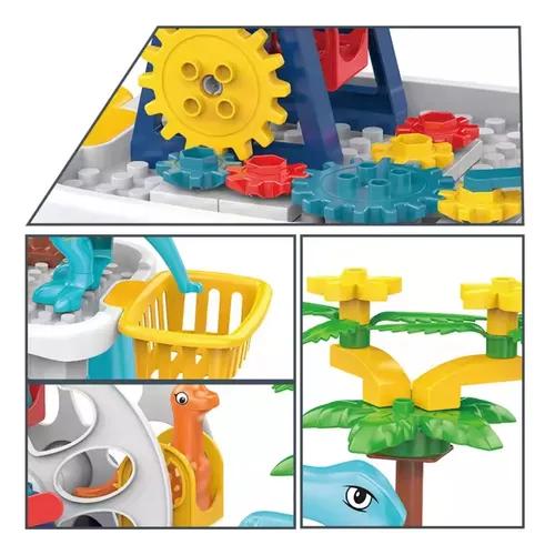 MESA DE JUEGOS DIDÁCTICA DE BLOQUES DE DINOSAURIOS 52 PIEZAS MULTICOLOR - 7