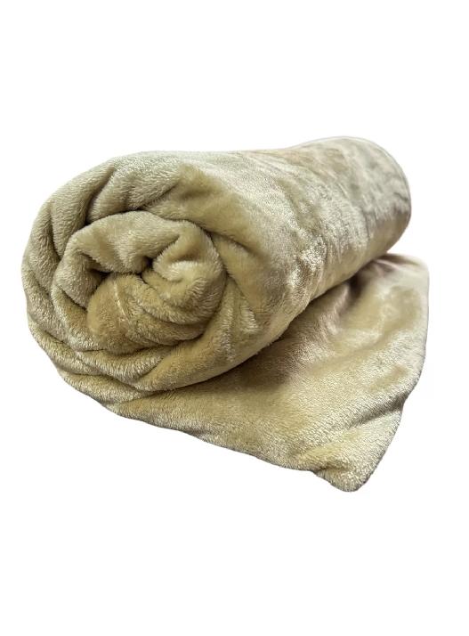 FRAZADA 1.5 PLAZA CAMEL FLEECE, COLOR CREMA - 1