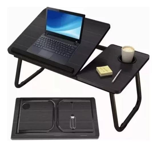 MESA CAMA PORTÁTIL PLEGABLE PARA LAPTOP SOPORTE ALTURA AJUSTABLE NEGRO - 2