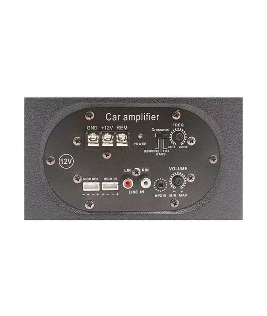 SUBWOOFER PLANO AMPLIFICADO CON PARLANTE Y KIT DE INSTALACIÓN, COLOR NEGRO - 5