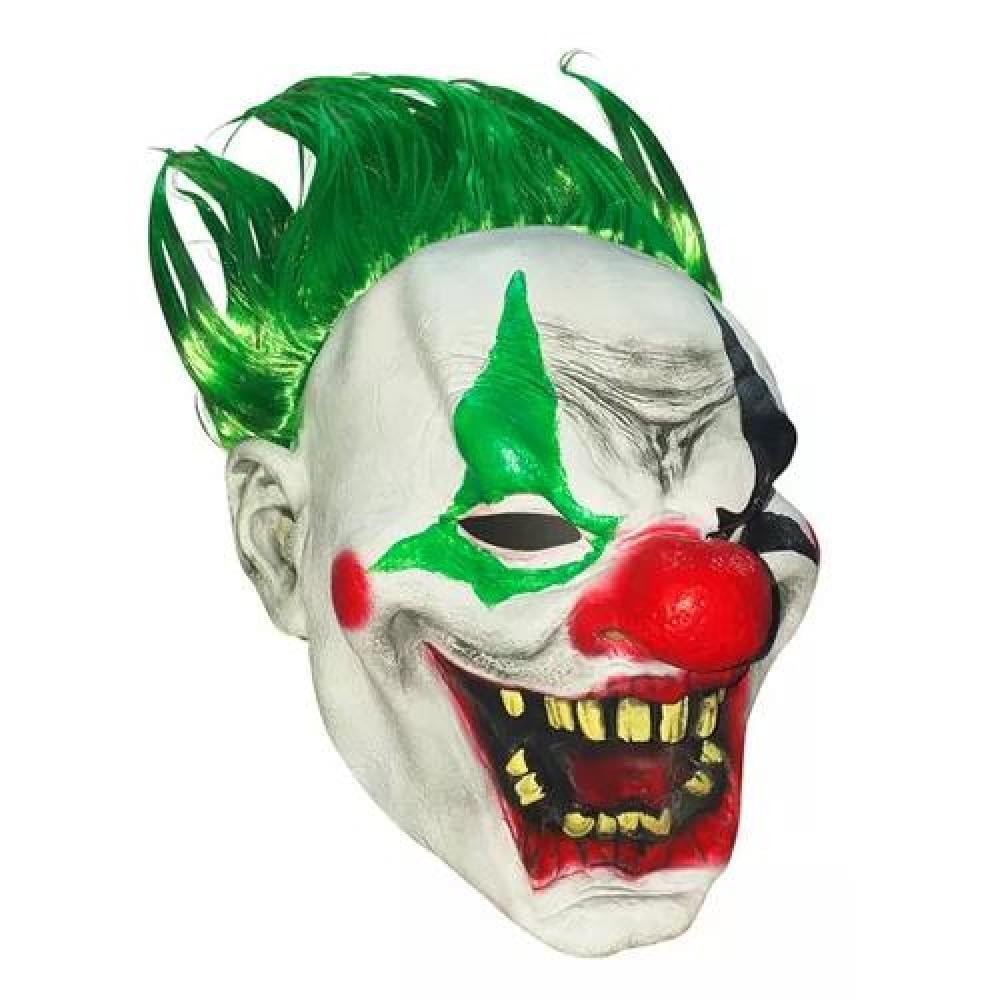 MÁSCARA DE PAYASO CON PELO VERDE - 1