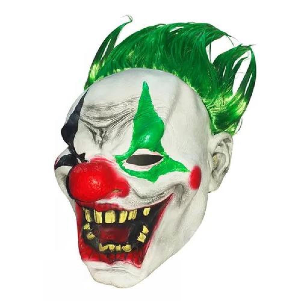 MÁSCARA DE PAYASO CON PELO VERDE - 2