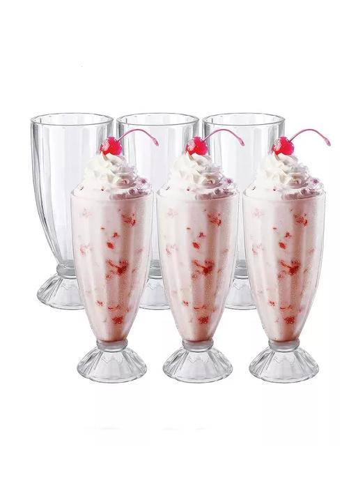 SET 12 COPAS MILK SHAKE HELADO MALTEADAS POSTRE GLOBAL - 3