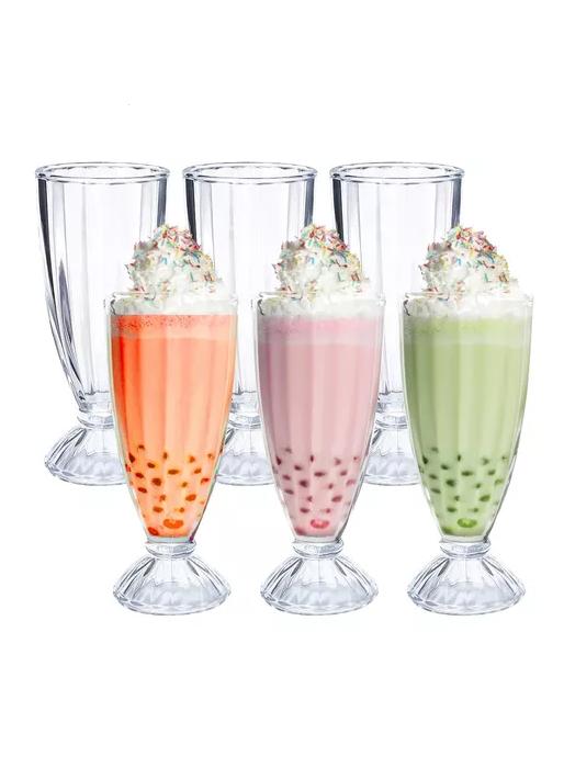 SET 12 COPAS MILK SHAKE HELADO MALTEADAS POSTRE GLOBAL - 4