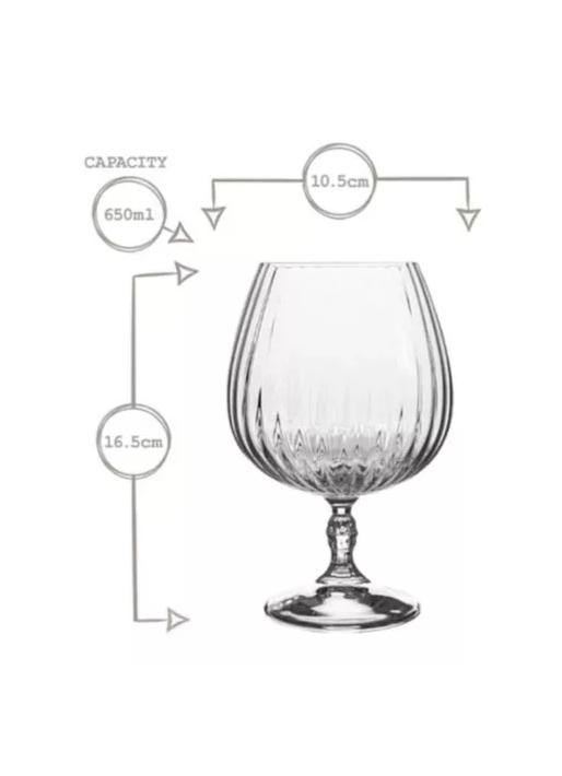 SET 6 COPAS BRANDY COGNAC CRISTAL BORMIOLI ROCCO PREMIUM TRANSPARENTE - 2