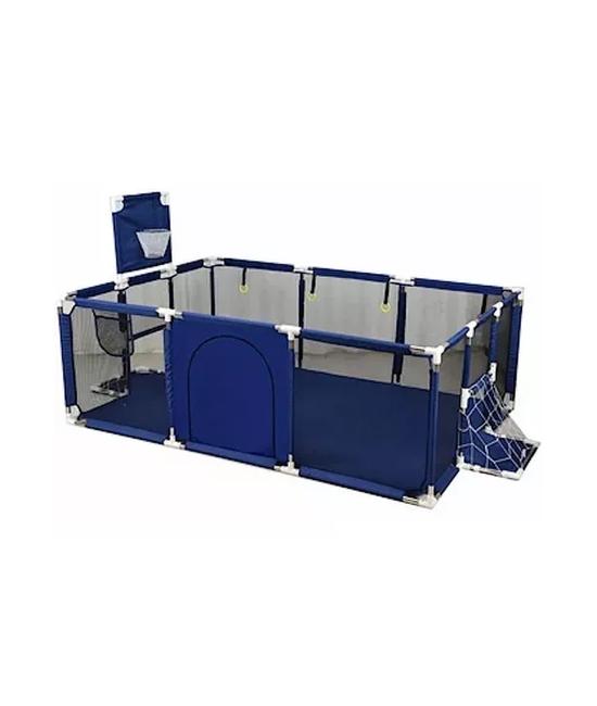 CORRAL DE SEGURIDAD PARA BEBÉS CON ARO DE BASKET, 180CM, AZUL - 1