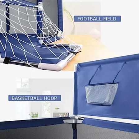 CORRAL DE SEGURIDAD PARA BEBÉS CON ARO DE BASKET, 180CM, AZUL - 4