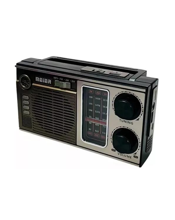 RADIO VINTAGE ESTILO ANTIGUO, PANEL SOLAR + LUZ + AUX + USB, MARRÓN - 2