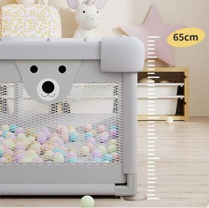 CORRAL CENTRO DE JUEGOS PARA BEBÉ CON ACCESORIOS, 150X180X65 CM, GRIS - 2