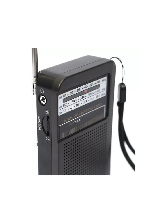 RADIO PORTÁTIL BOLSILLO AM/FM CON ANTENA MK-308, COLOR NEGRO - 2