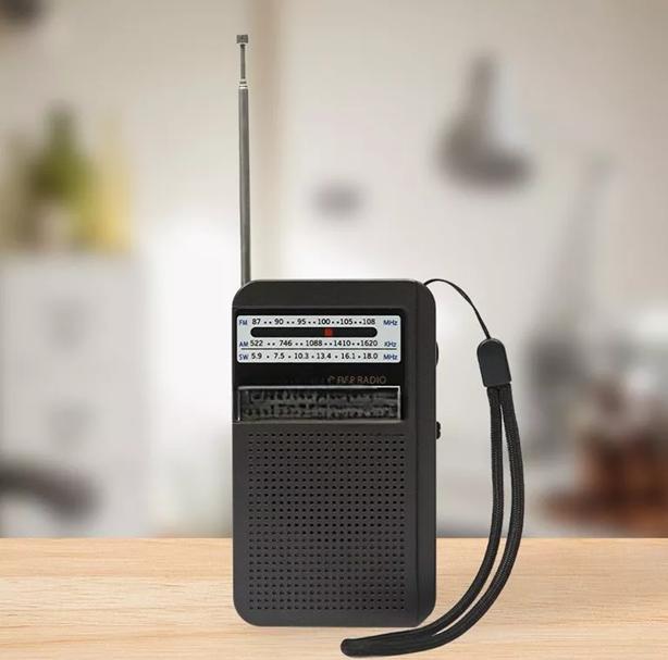 RADIO PORTÁTIL BOLSILLO AM/FM CON ANTENA MK-308, COLOR NEGRO - 4