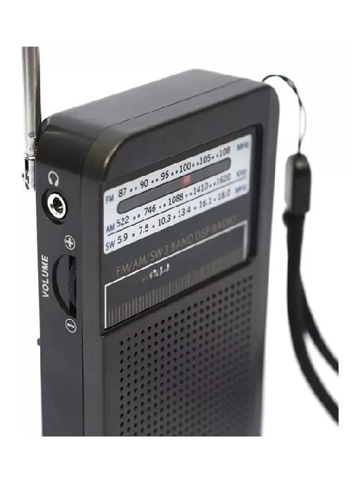 RADIO PORTÁTIL BOLSILLO AM/FM CON ANTENA MK-308, COLOR NEGRO - 5