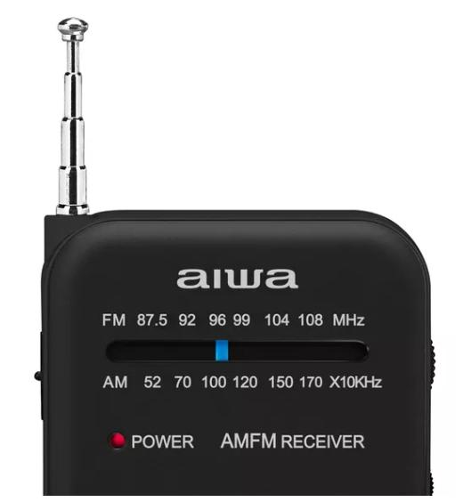 RADIO PORTÁTIL AIWA ANÁLOGA FM/AM, POTENCIA 0.4W, COLOR NEGRO - 2