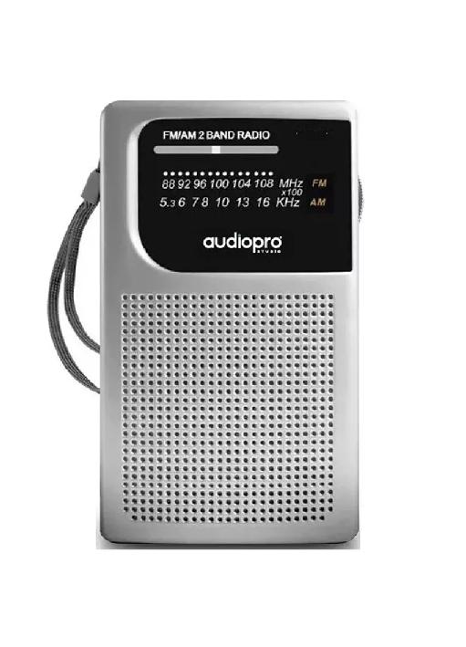 RADIO FM/AM PORTÁTIL DE BOLSILLO AUDIOPRO AP02079, COLOR GRIS - 1