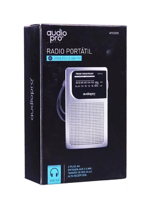 RADIO FM/AM PORTÁTIL DE BOLSILLO AUDIOPRO AP02079, COLOR GRIS - 2