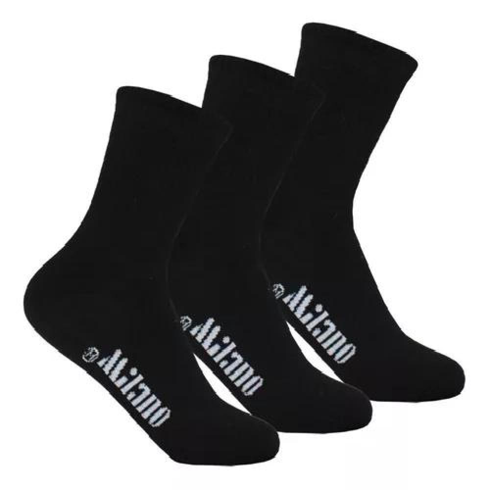 CALCETINES DE MEDIA CAÑA PARA HOMBRE, PACK DE 12 PARES, COLOR NEGRO - 1