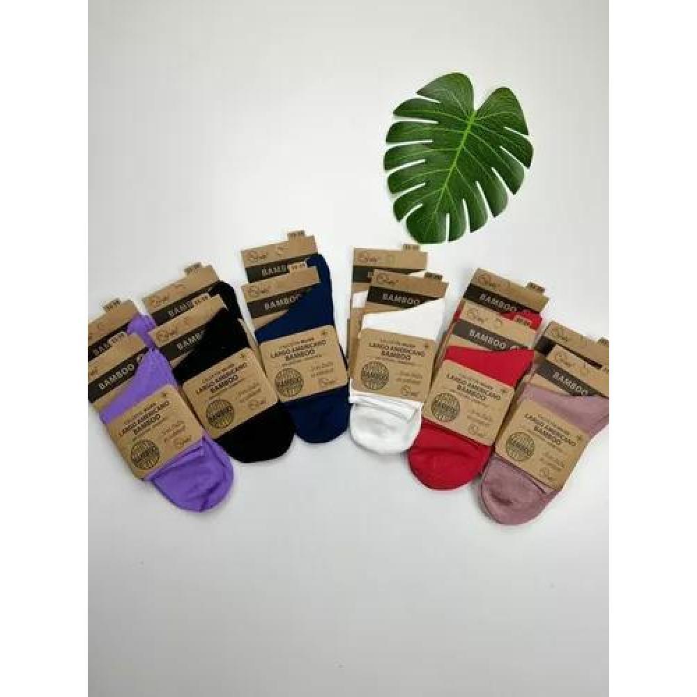 CALCETINES DE BAMBÚ PARA MUJER, DIABÉTICOS, SIN COSTURAS, 12 UNIDADES, MULTICOLOR - 3