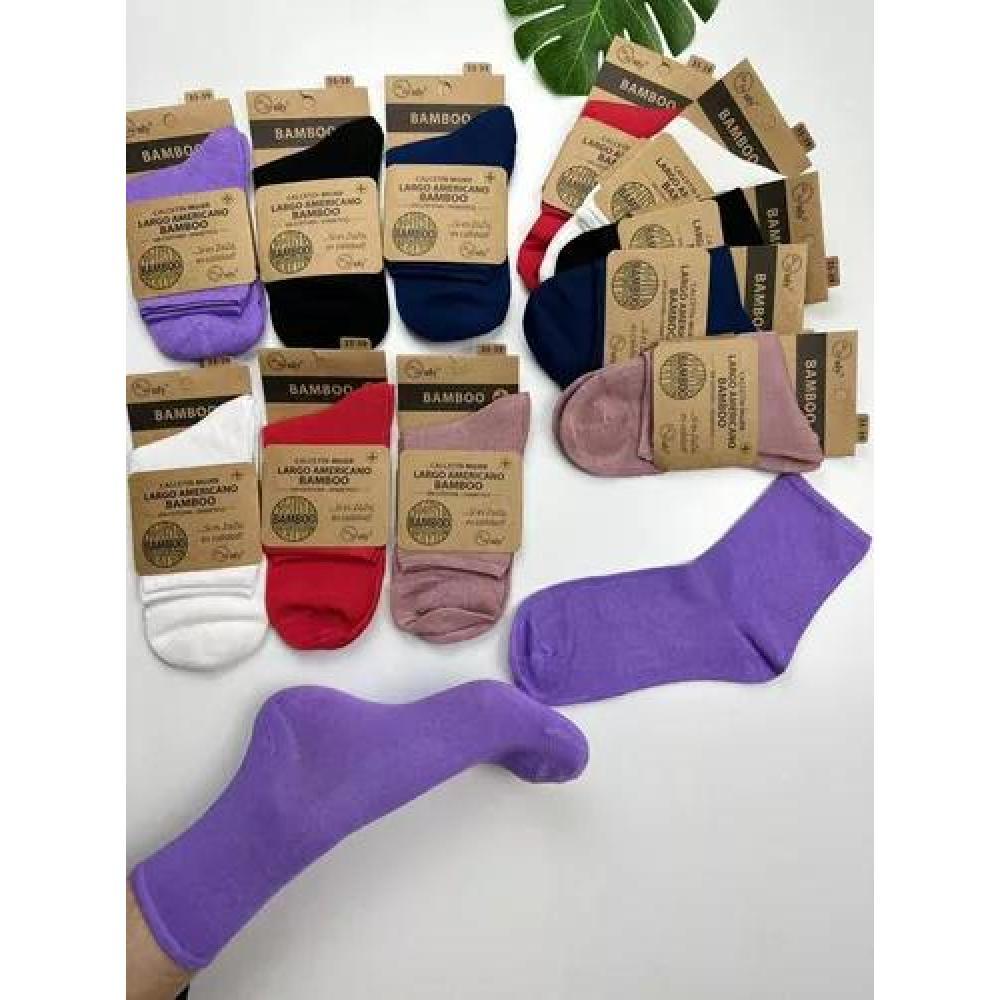 CALCETINES DE BAMBÚ PARA MUJER, DIABÉTICOS, SIN COSTURAS, 12 UNIDADES, MULTICOLOR - 4