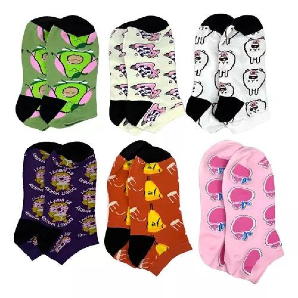 PACK DE 12 CALCETINES PARA MUJER, ALGODÓN, CON DISEÑOS DIVERTIDOS, MULTICOLOR - 1