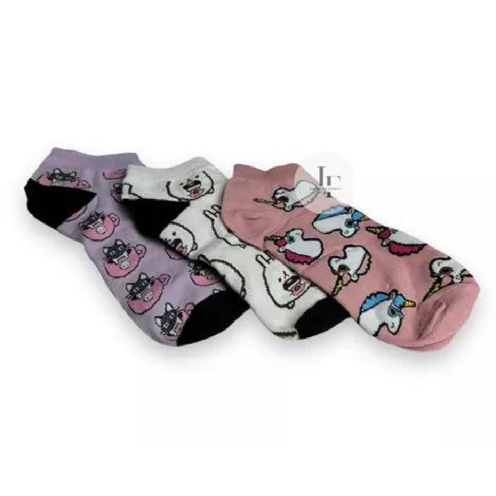 PACK DE 12 CALCETINES PARA MUJER, ALGODÓN, CON DISEÑOS DIVERTIDOS, MULTICOLOR - 5