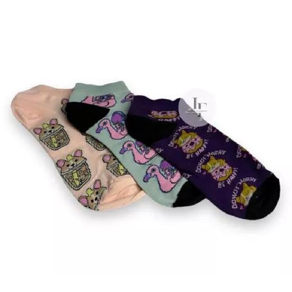 PACK DE 12 CALCETINES PARA MUJER, ALGODÓN, CON DISEÑOS DIVERTIDOS, MULTICOLOR - 6