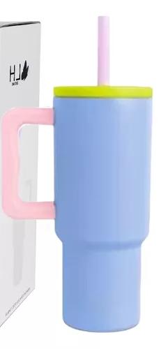VASO TÉRMICO MUG, 900 LT, ACERO INOXIDABLE, CELESTE - 2