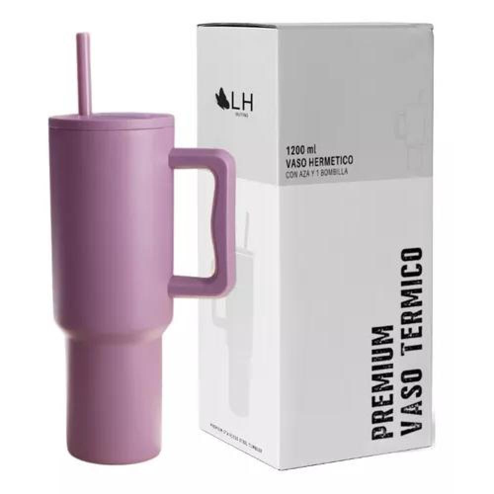 VASO TÉRMICO MUG, 1200 LT, ACERO INOXIDABLE, COLOR MORADO - 1