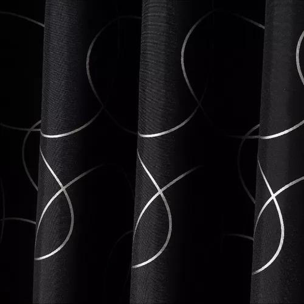 CORTINA DE BAÑO LAVABLE, TELA DE POLIÉSTER, 180X180 CM, IMPERMEABLE, COLOR NEGRO - 3