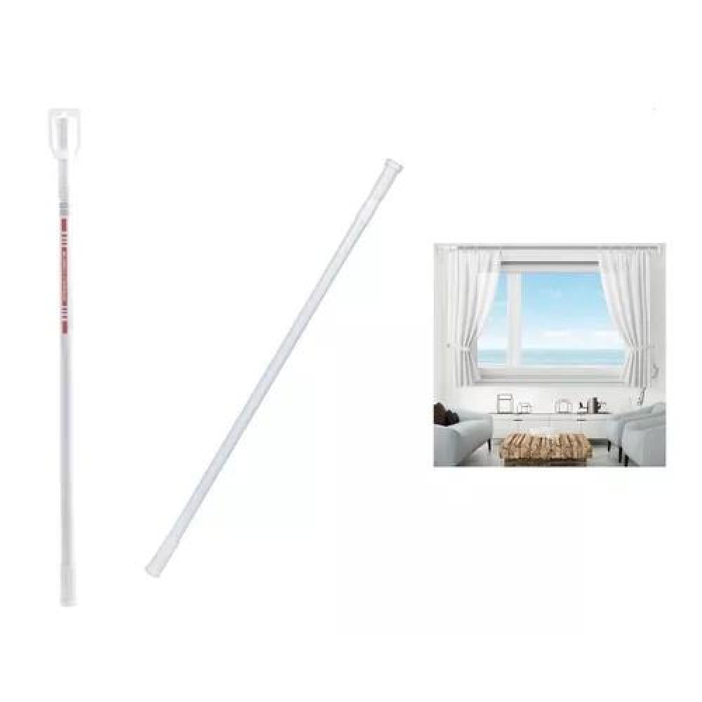 BARRA EXTENSIBLE PARA CORTINA DE DUCHA, 110-200 CM, ACERO CROMADO, COLOR BLANCO - 1
