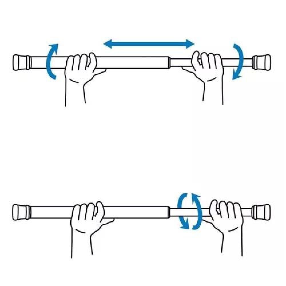 BARRA EXTENSIBLE PARA CORTINA DE DUCHA, 110-200 CM, ACERO CROMADO, COLOR BLANCO - 2