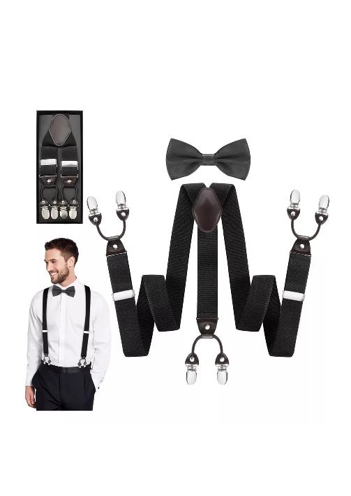 SUSPENSOR HUMITA EN CAJA TIRANTES HOMBRE AJUSTABLE ELÁSTICO, NEGRO - 3