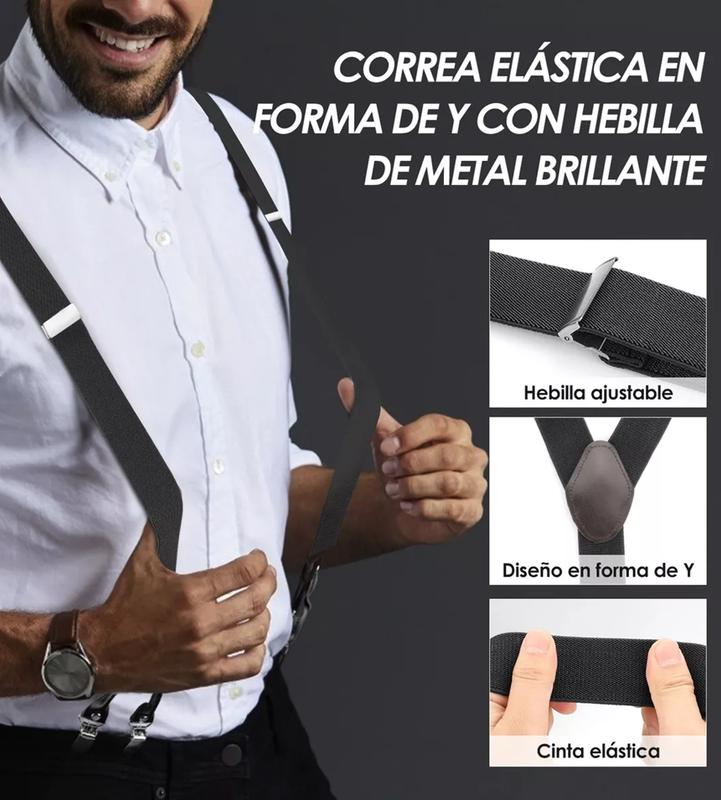 SUSPENSOR HUMITA EN CAJA TIRANTES HOMBRE AJUSTABLE ELÁSTICO, NEGRO - 5