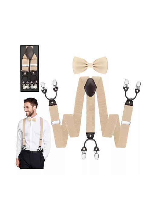SUSPENSOR HUMITA EN CAJA TIRANTES HOMBRE AJUSTABLE ELÁSTICO, CAQUI - 3
