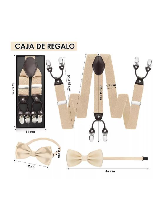 SUSPENSOR HUMITA EN CAJA TIRANTES HOMBRE AJUSTABLE ELÁSTICO, CAQUI - 5